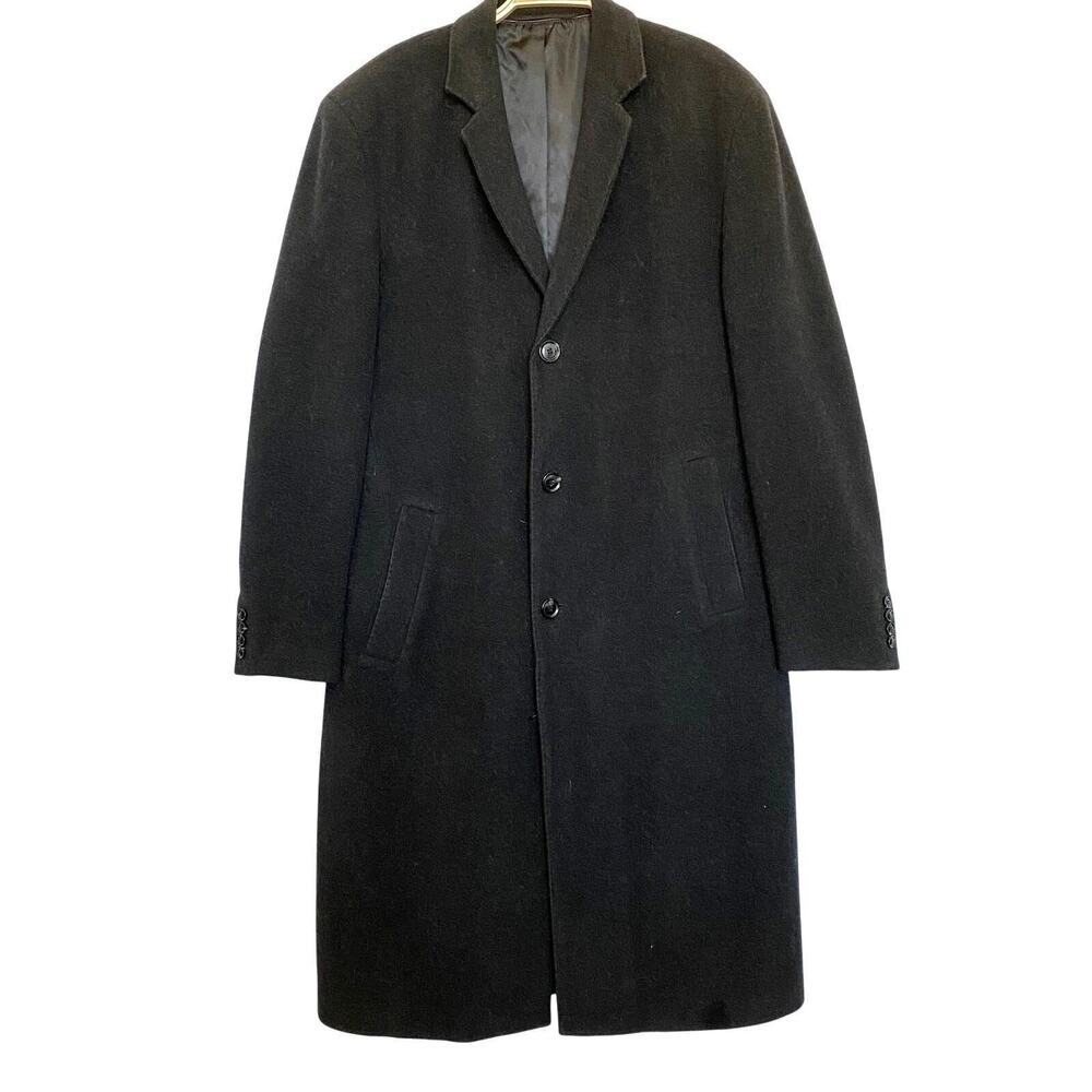 Vintage Westbury Long Wool Winter Coat Men 54 Size XL Black Preppy 80s 90s